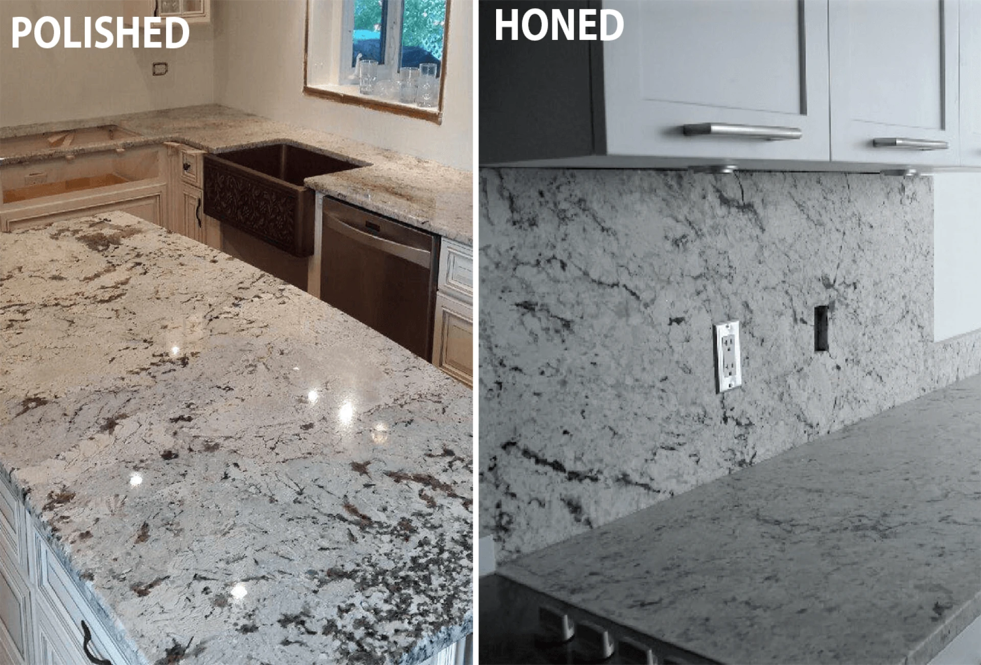 Finishes of Delicatus White Granite