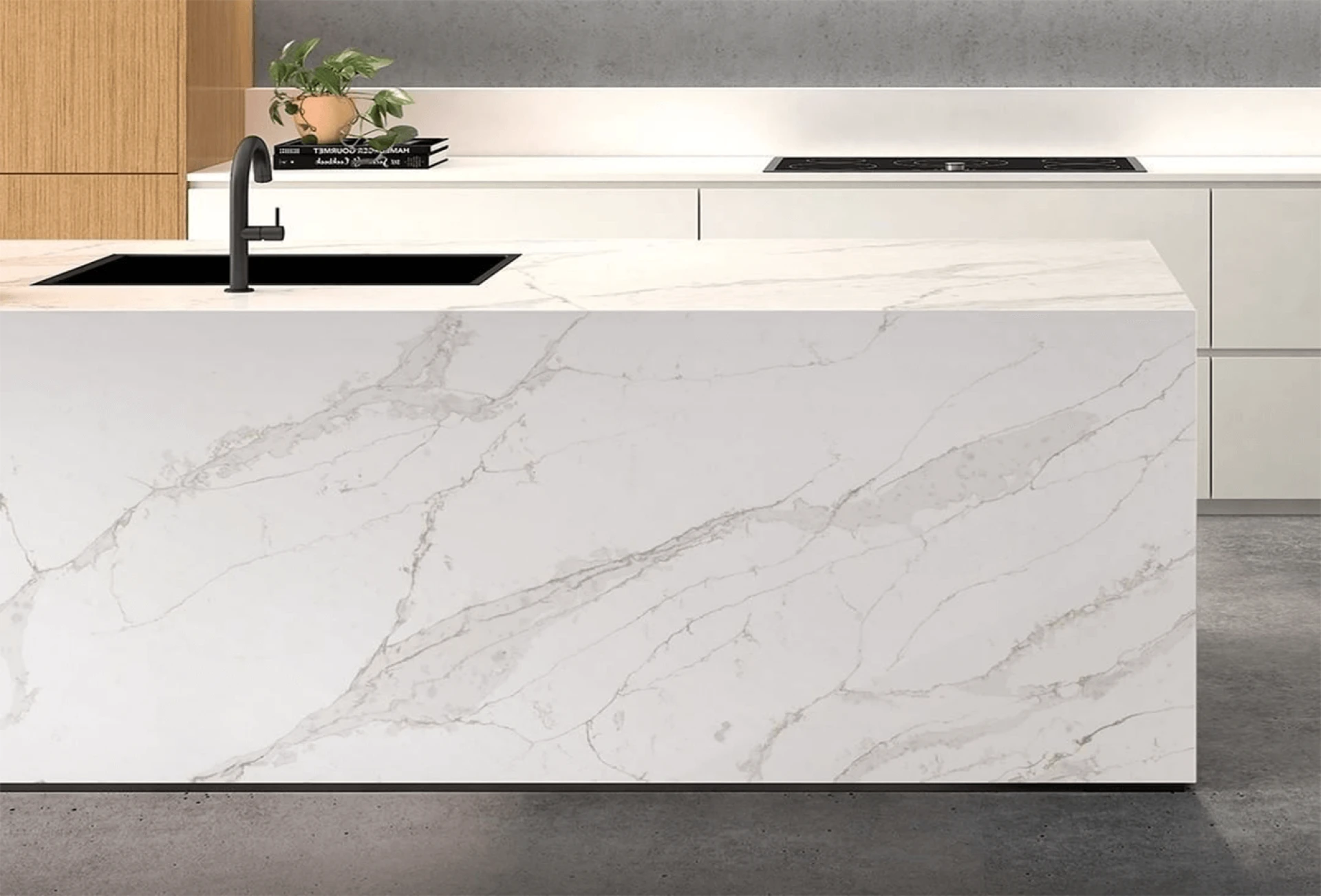 Unique Calacatta Macchia Vecchia Quartz; Stays Long with You