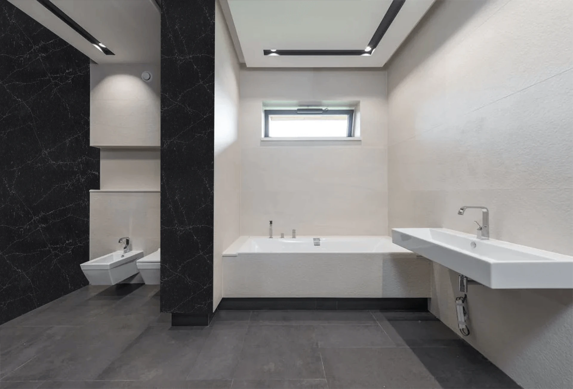 Nothing Posher Than a Black and Grey Bathroom