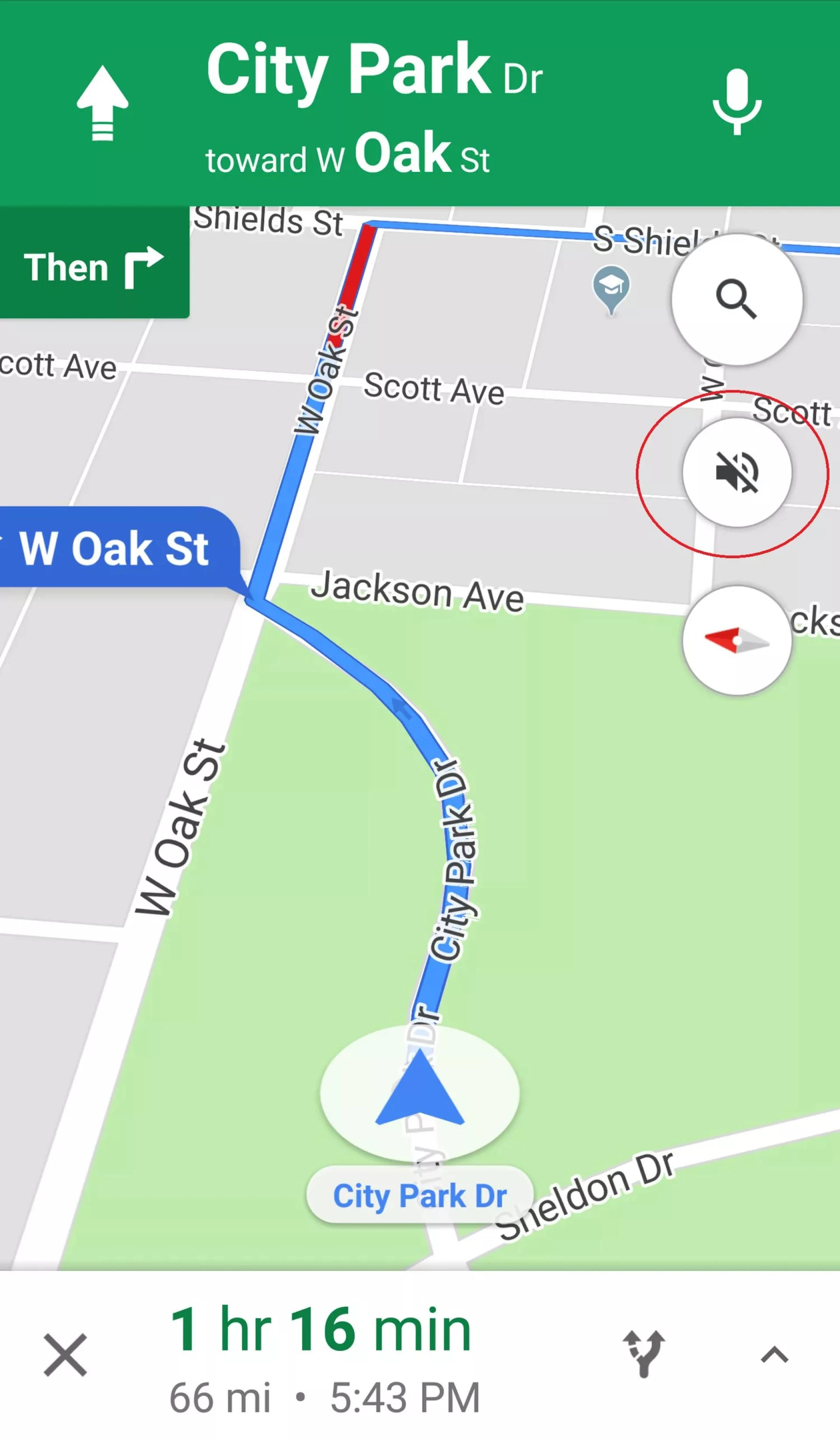 navigation in Google Maps muted