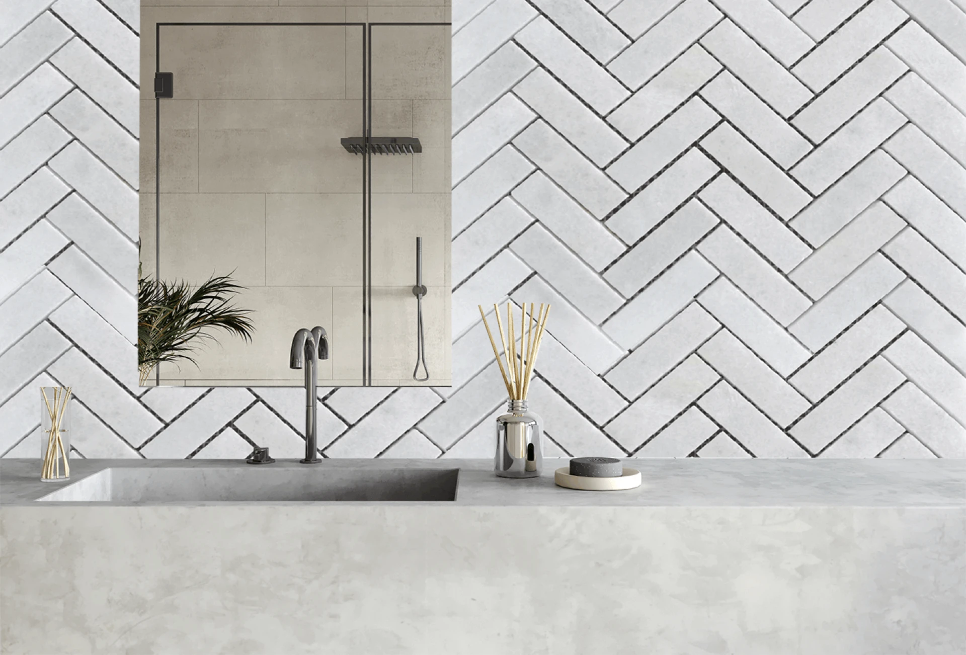 Carrara Marble Mosaic Herringbone Tiles; Pick It!