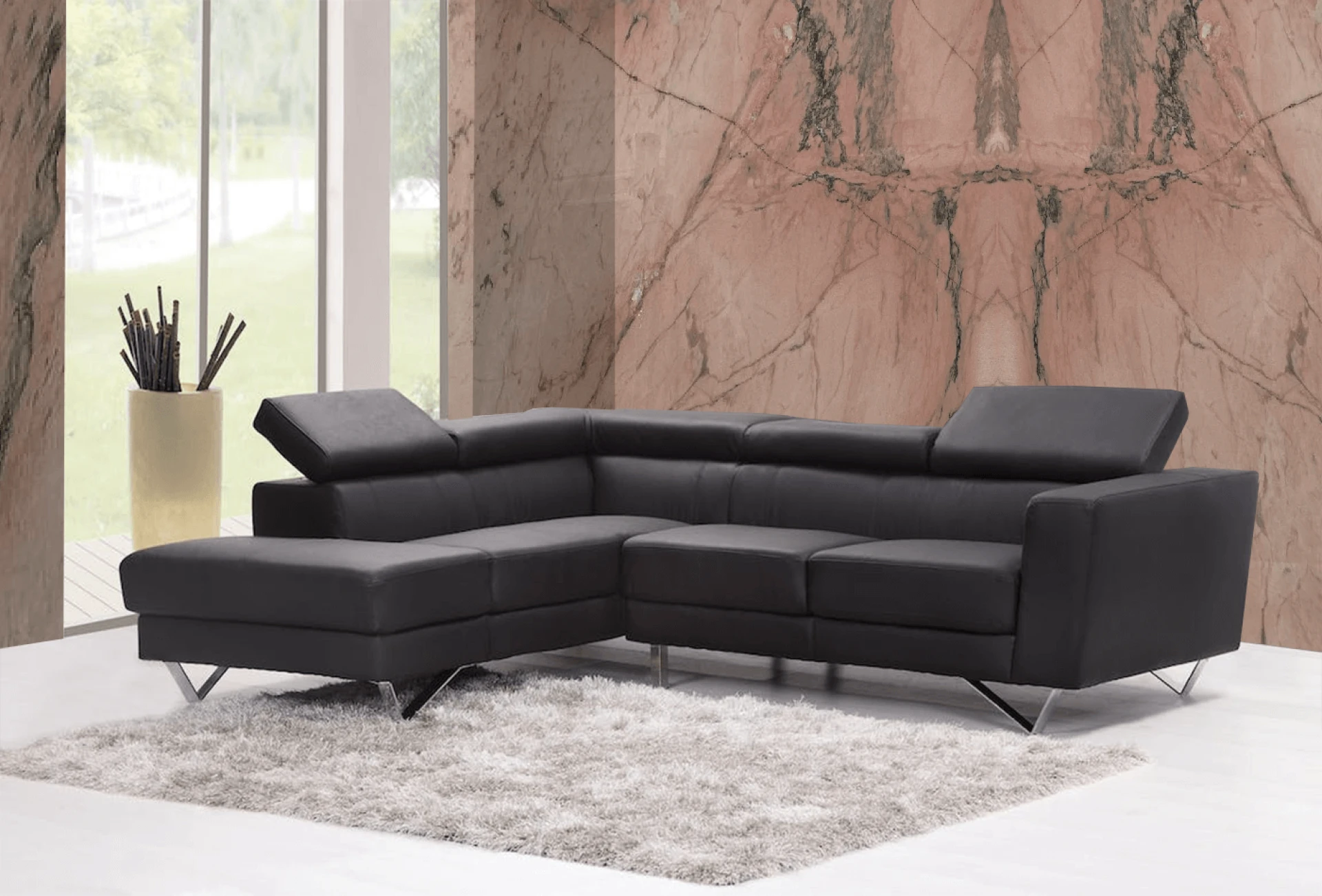 Incorporate with statement Furniture with Marble Slab