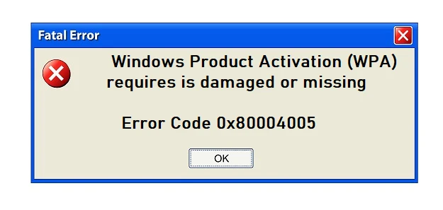 Office Error Code 0x80004005