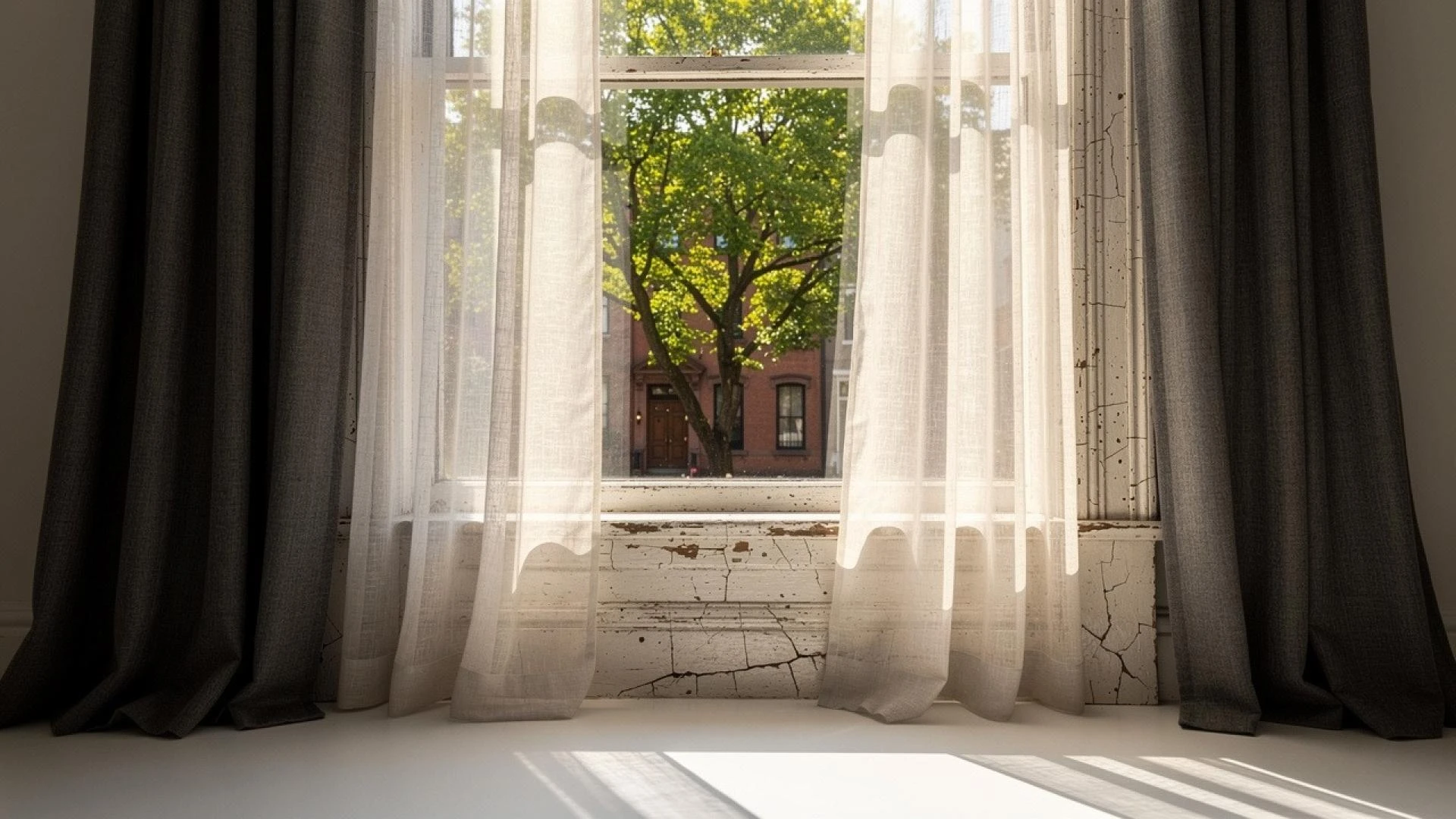 Layered window treatments maximizing natural light