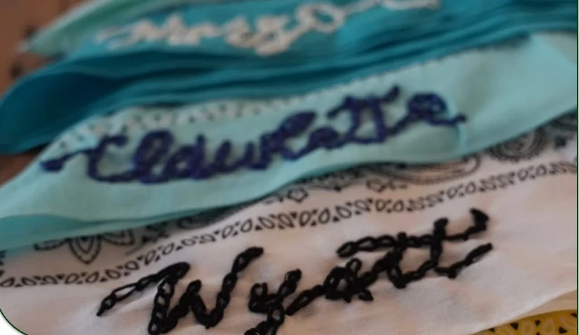 Hand-Stitched Embroidery NJ: Personalized Artistry by Sara Wells Calligraphy