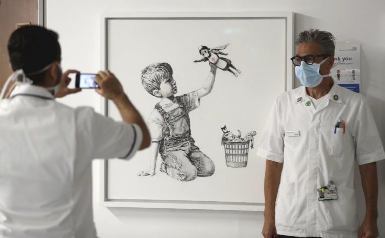 New Banksy Artwork Unveiled at U.K. Hospital, Pays Tribute to Health Workers