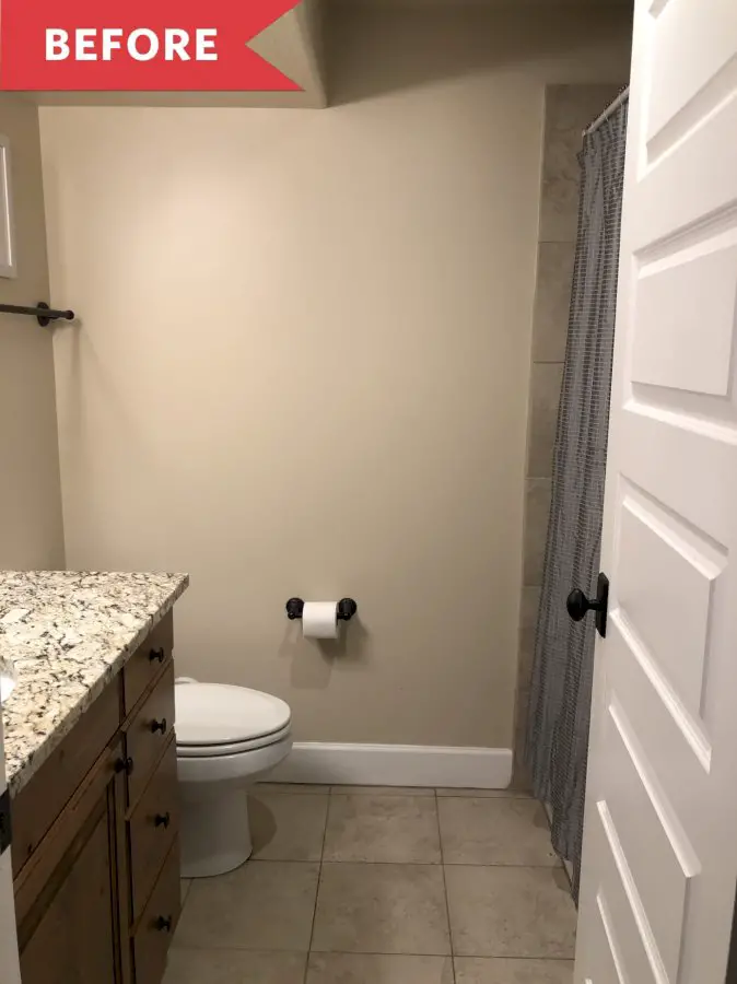 Before and After: A Quick $200 Refresher Perks up This Dark Bathroom