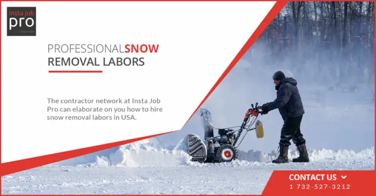 professional snow removal labors