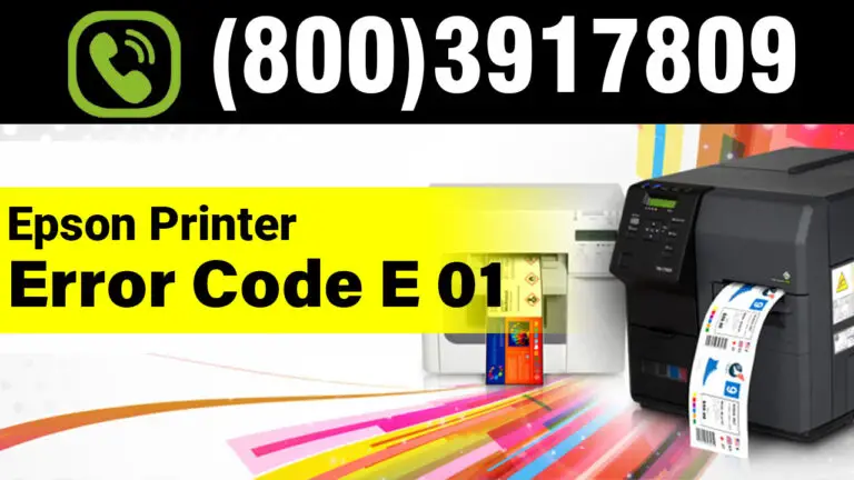 Epson Printer Error Code E01 Solution to Fix | 8003917809