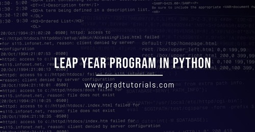 Leap Year Program in Python