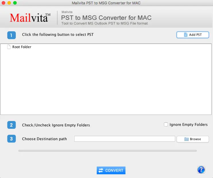 Convierta cualquier archivo PST a formato MSG en cualquier sistema operativo MAC