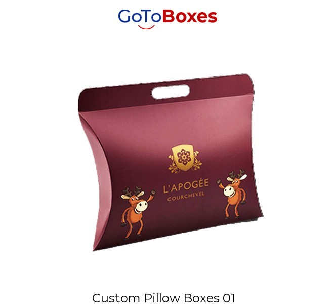 High-Quality Custom Pillow Boxes Wholesale at GoToBoxes