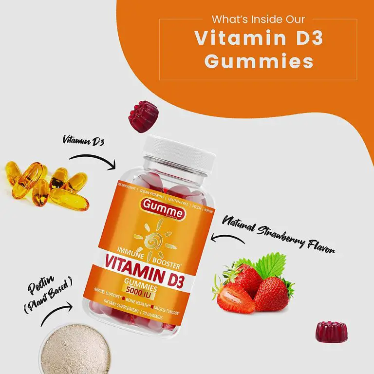 Vitamin D3 Gummies Supplements With Extra Strength 5000 IU Gummies