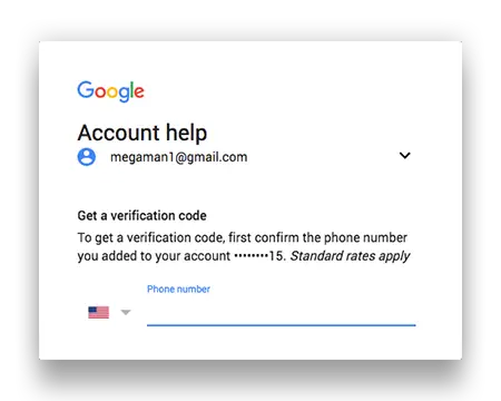 How do I recover my Google account using mobile number?