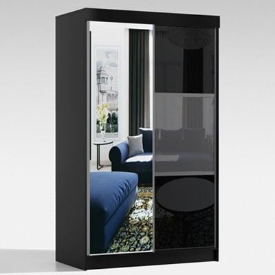 Buy Mayfair Mirrored Sliding Door Wardrobe ( High Gloss ) | MN Furniture UK