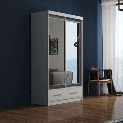 Buy Affordable Price MANHATTAN BLACK HIGH GLOSS (120CM) Wardrobe in the UK