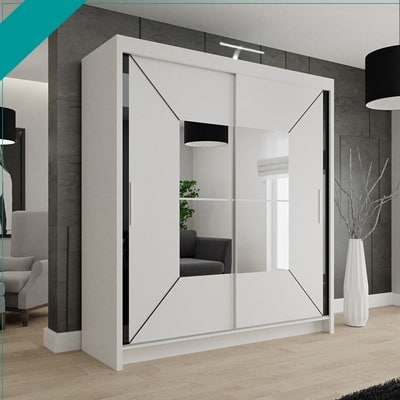 Nicole Sliding Mirror Wardrobe | MN Furniture UK