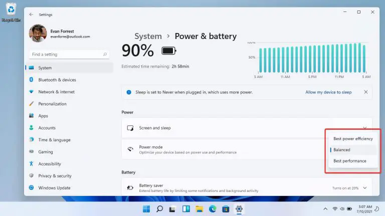 How to Change Power Mode Settings in Windows 11