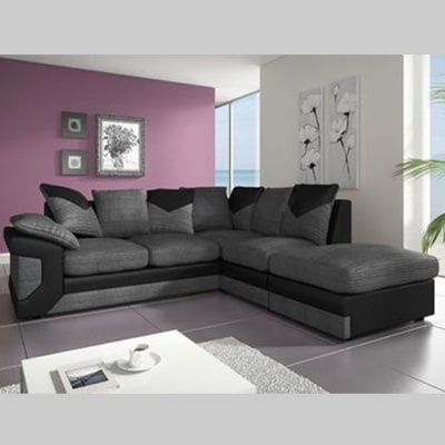 The Best Buy Affordable Price Dino Corner Sofa Black/Grey in the UK