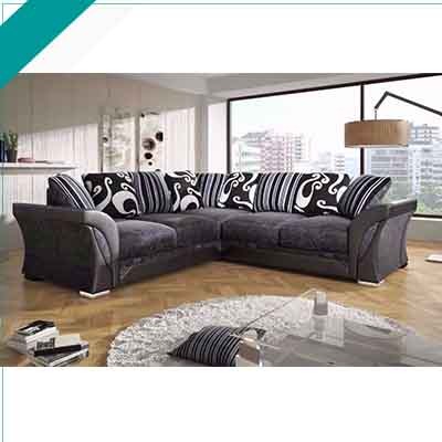 Buy Affordable Price SHANNON CORNER SOFA (BLACK/GREY) in the UK