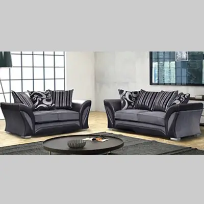 Buy Affordable Price SHANNON 3+2 SOFA ( BLACK/GREY ) in the UK