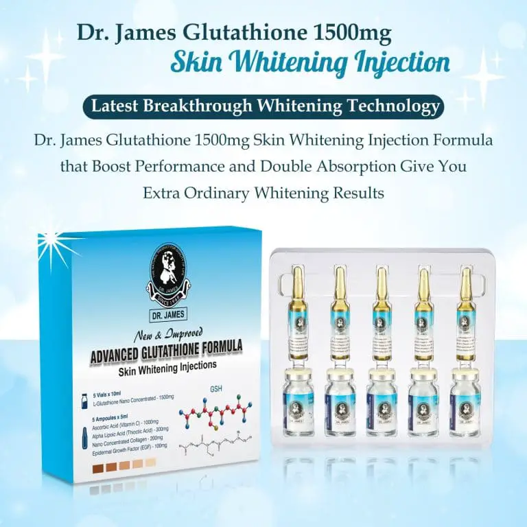 Dr James Glutathione 1500mg Skin Whitening Injection – 05 Sessions / 10 Sessions – Made In USA