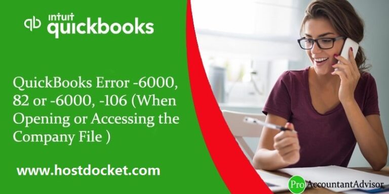 QuickBooks error code 6000 82 or 6000 106