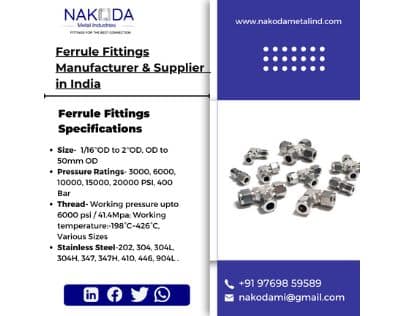 Best Ferrule Fittings manufacturer and suppliers in India