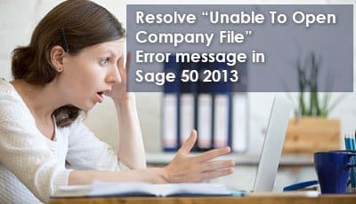 Sage 50 Cannot Open The Database or Company File