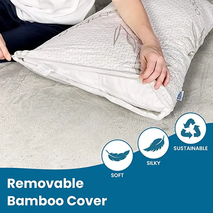 Luxury Bamboo Pillow for Sleeping With Washable Cover