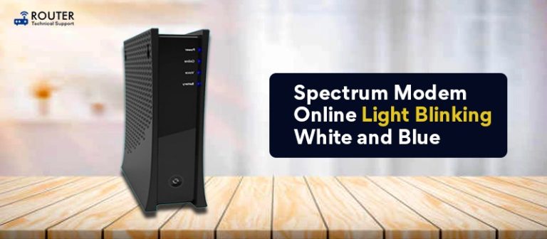 Spectrum Modem Online Light Blinking White and Blue