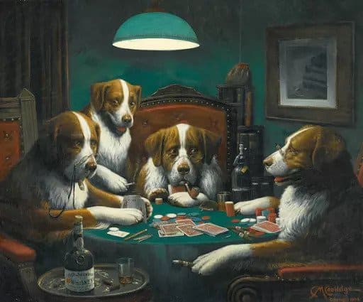 The Background of the Two “Dogs Playing Poker” Paintings Up for Auction