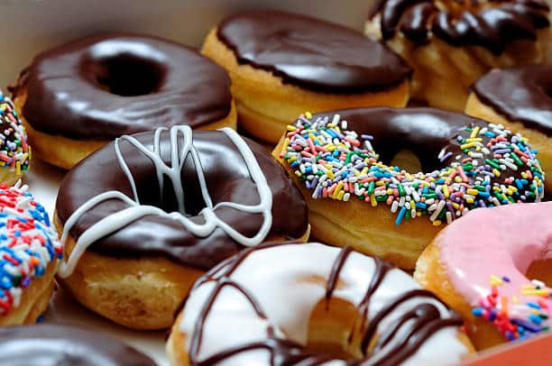 Smaller than typical chocolate donuts