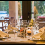 a restaurant table setting