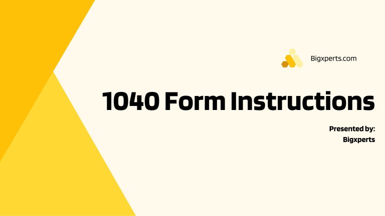 1040 Form Instructions