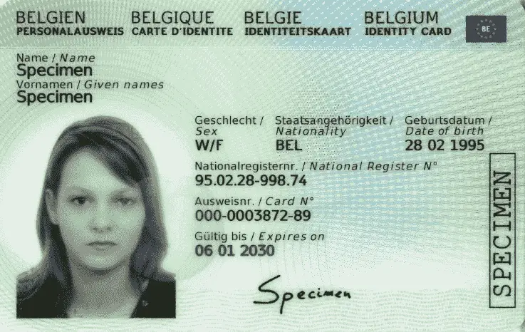 fake belgium id card