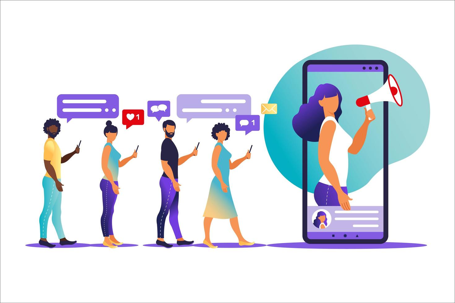 illustration-in-flat-simple-style-with-characters-influencer-marketing-concept-blogger-promotion-services-and-goods-for-his-followers-online-vector