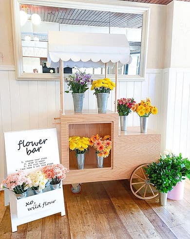 outdoor flower cart