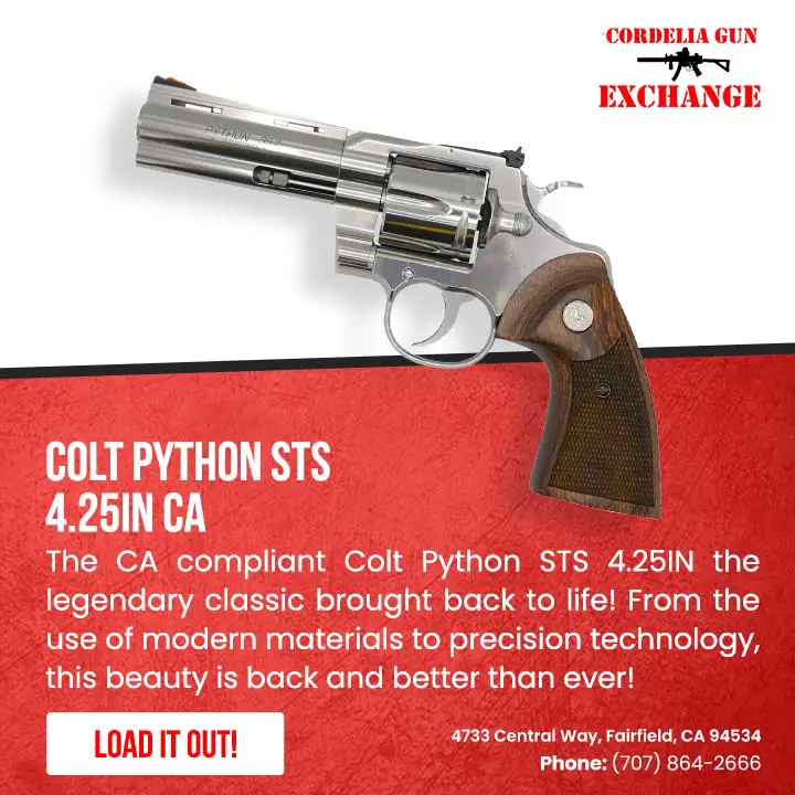 Shop Colt Python 357 Magnum 4.25in Stainless Revolver at Cordelia Gun Exchange