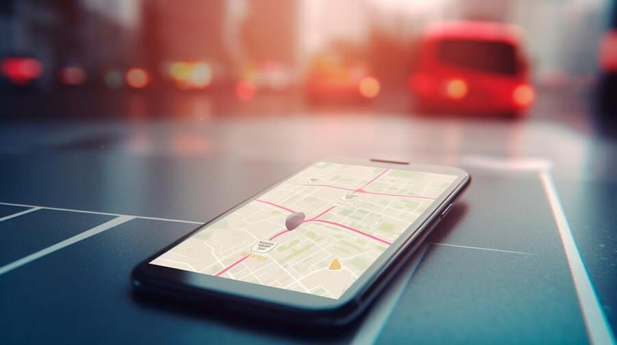 point-smartphone-with-gps-navigator-icon-map-blur-traffic-road-abstract-background-generative-ai_438099-20928