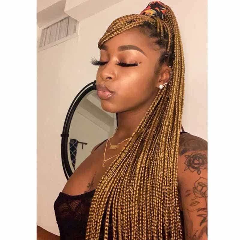 Blonde braided wigs for black women