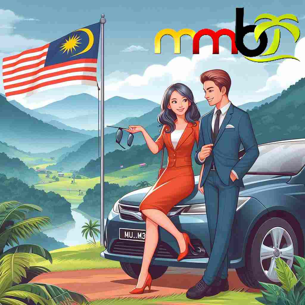 Tourists with rented car from MMB TRAVEL AND TOURS (illustration)