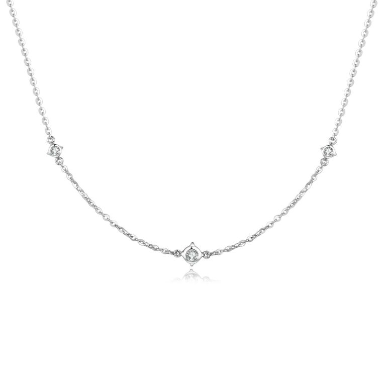 Enchanting Grace: Diamond Block Necklace | Xzlove Jewelry