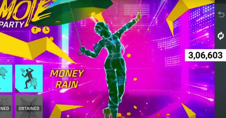 Win Money Rain Emote in Free Fire Emote Party Event