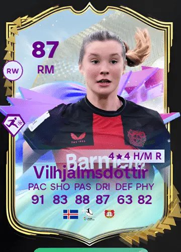 Score with Lea Vilhjálmsdóttir’s FUTURE STARS Card in FC 24