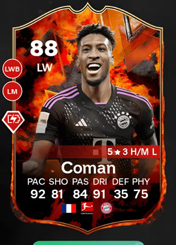 Master the Game: Acquiring Kingsley Coman’s FC 24 Versus Fire Player Card