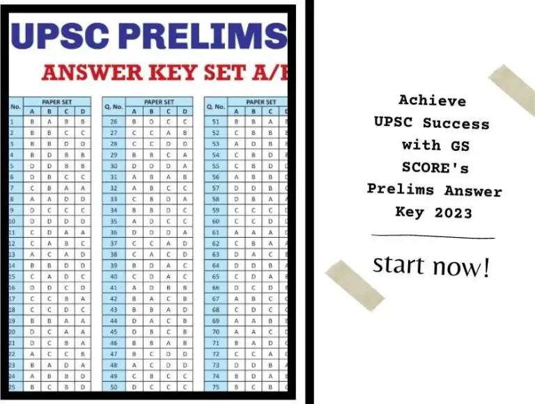 Achieve UPSC Success with GS SCORE’s Prelims Answer Key 2023